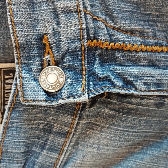 Route 66 Women's Vintage Cropped Jeans Embroidered Dots Circles Size 14 … - Picture 3 of 12